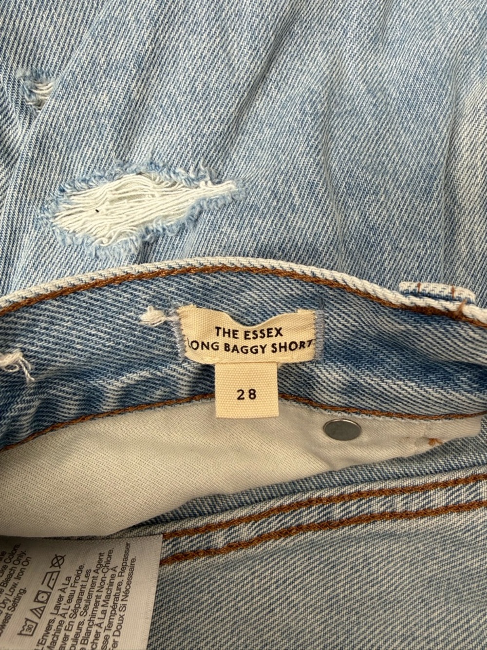 Madewell ‘The Essex Long Baggy Short’ Sz 28 Jean Denim - Picture 6 of 6